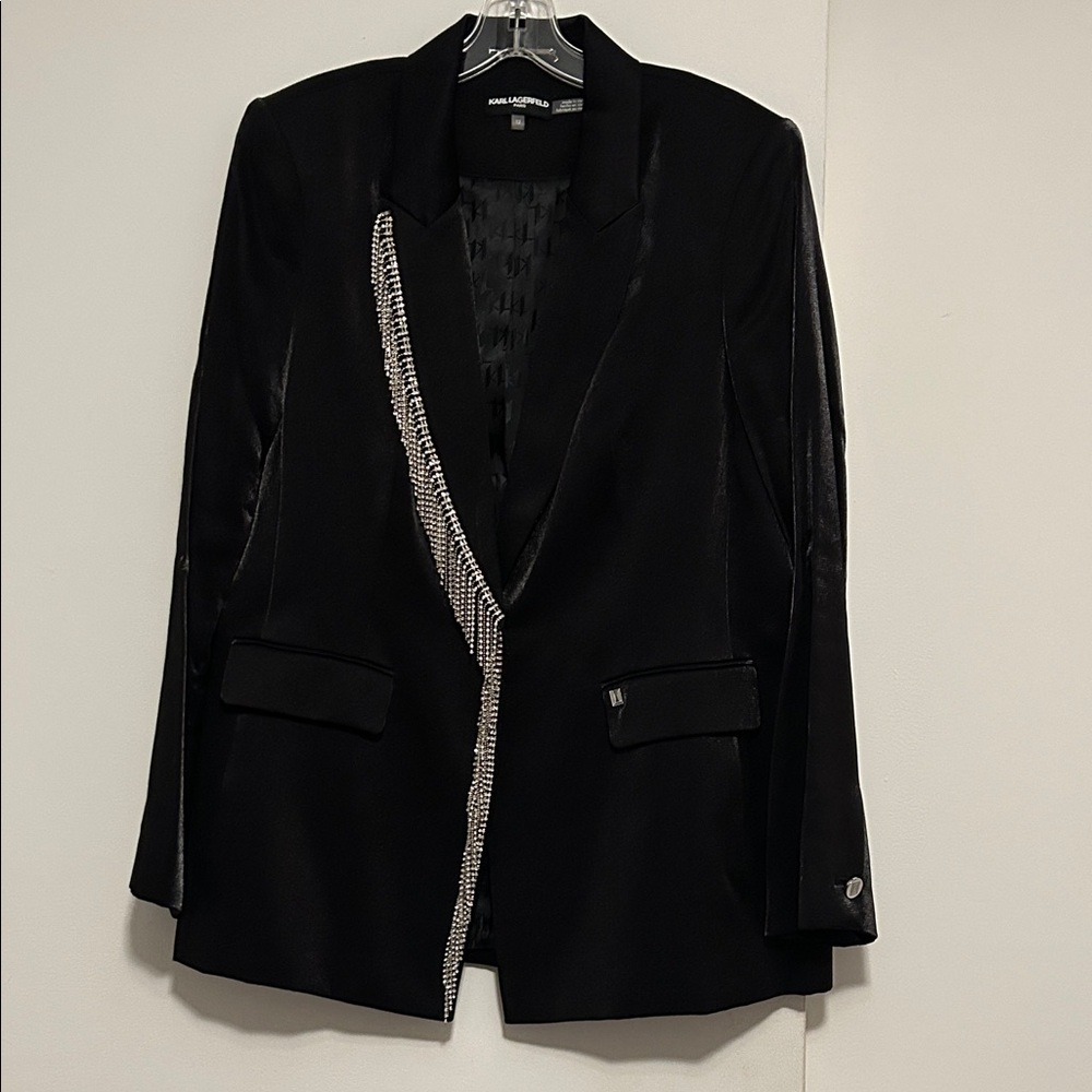 Karl Lagerfeld Black Blazer with Silver Embellishments